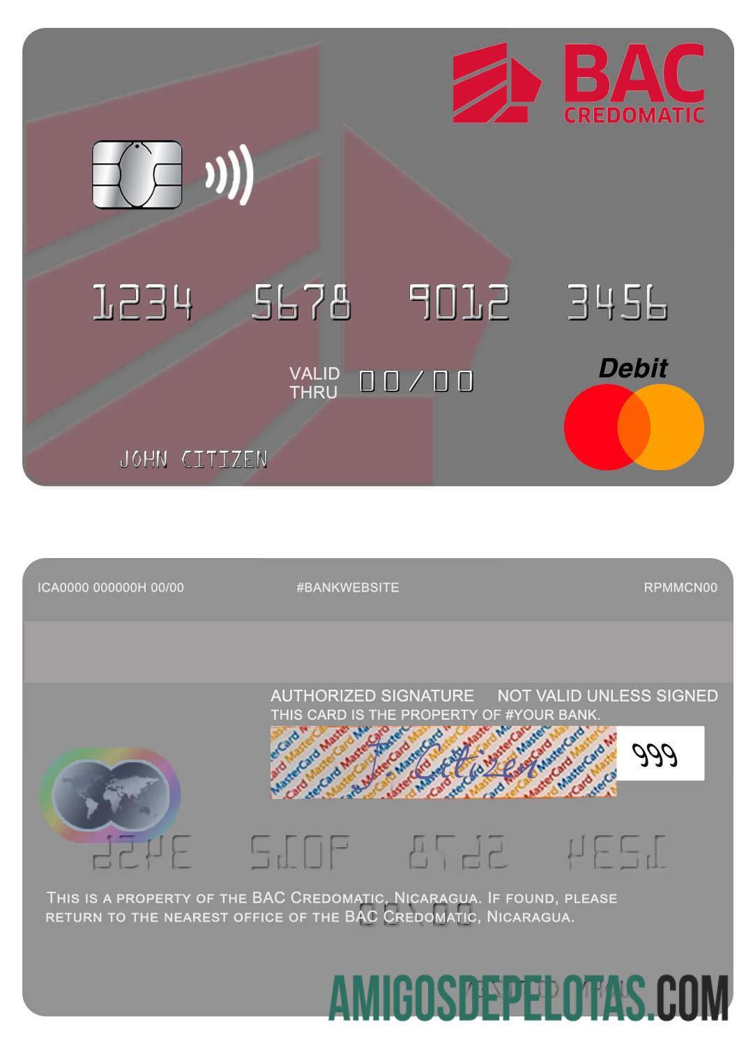 Nicaragua BAC Credomatic Mastercard download for verification